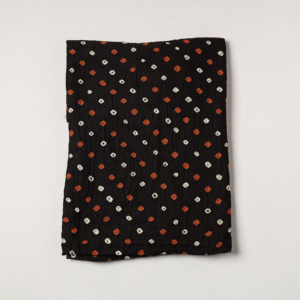 Black - Kutch Bandhani Tie-Dye Soft Cotton Precut Fabric