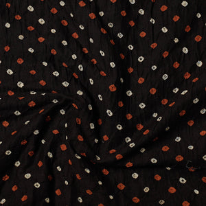Black - Kutch Bandhani Tie-Dye Soft Cotton Precut Fabric