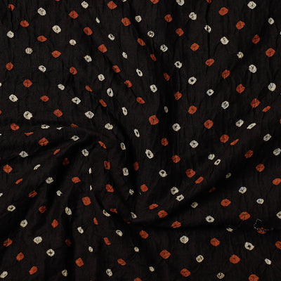 Black - Kutch Bandhani Tie-Dye Soft Cotton Precut Fabric