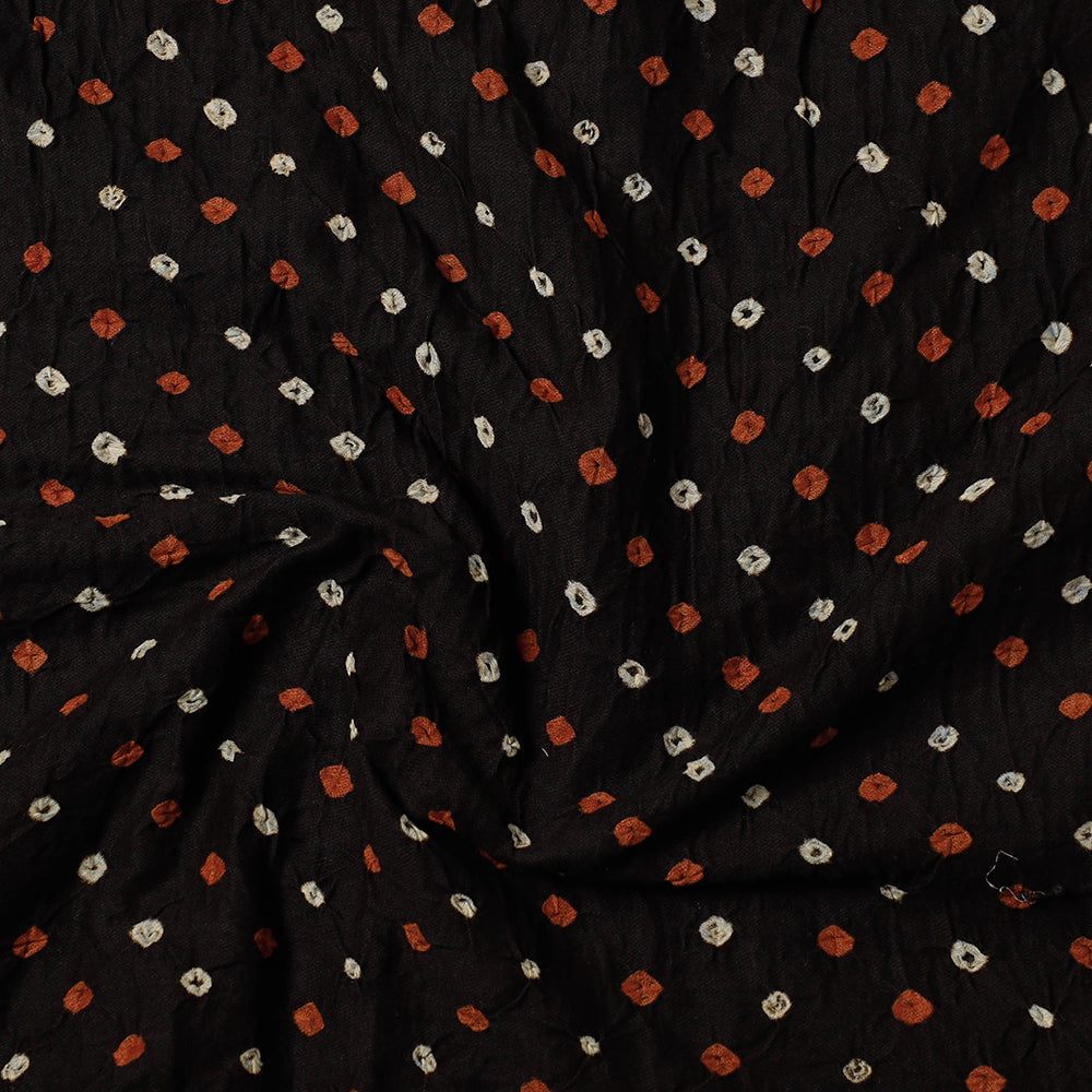 Black - Kutch Bandhani Tie-Dye Soft Cotton Precut Fabric