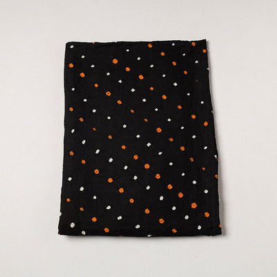 Black - Kutch Bandhani Tie-Dye Soft Cotton Precut Fabric
