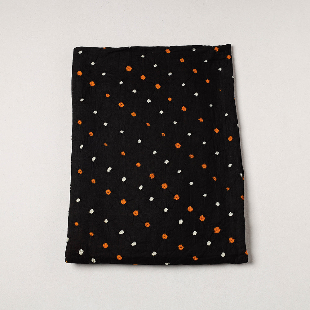 Black - Kutch Bandhani Tie-Dye Soft Cotton Precut Fabric