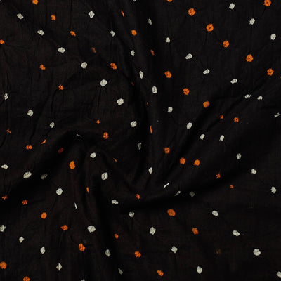 Black - Kutch Bandhani Tie-Dye Soft Cotton Precut Fabric