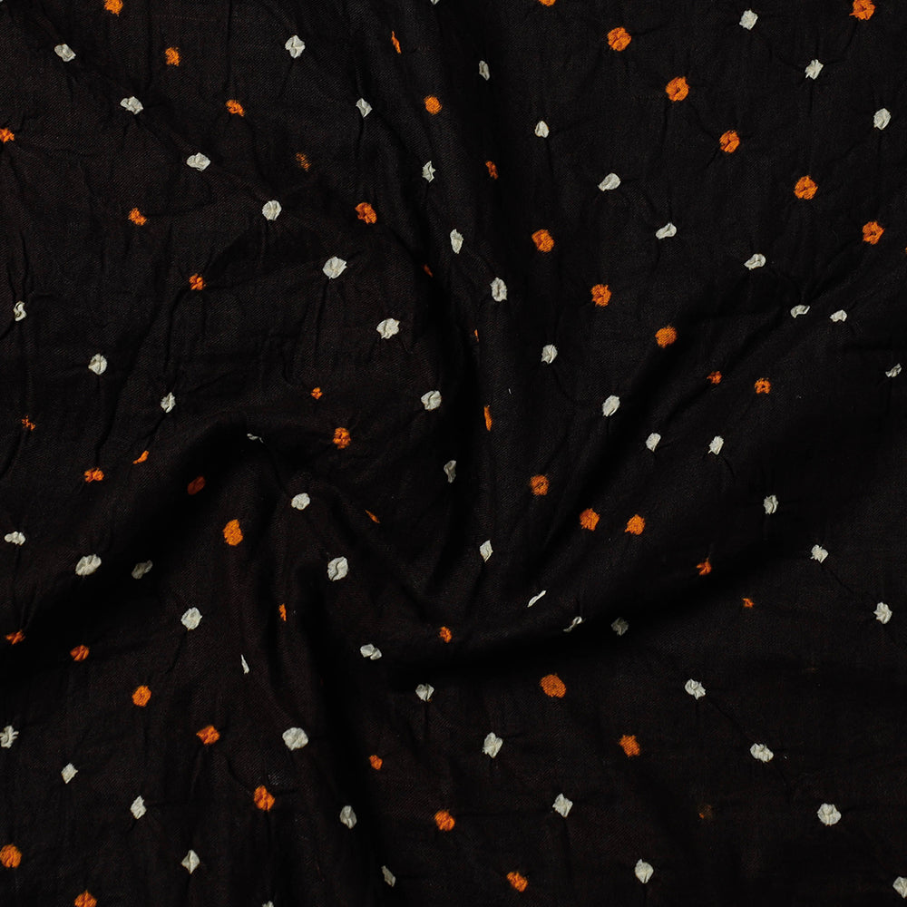 Black - Kutch Bandhani Tie-Dye Soft Cotton Precut Fabric