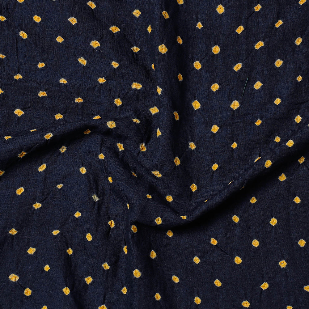 Black - Kutch Bandhani Tie-Dye Soft Cotton Precut Fabric (0.8 meter)