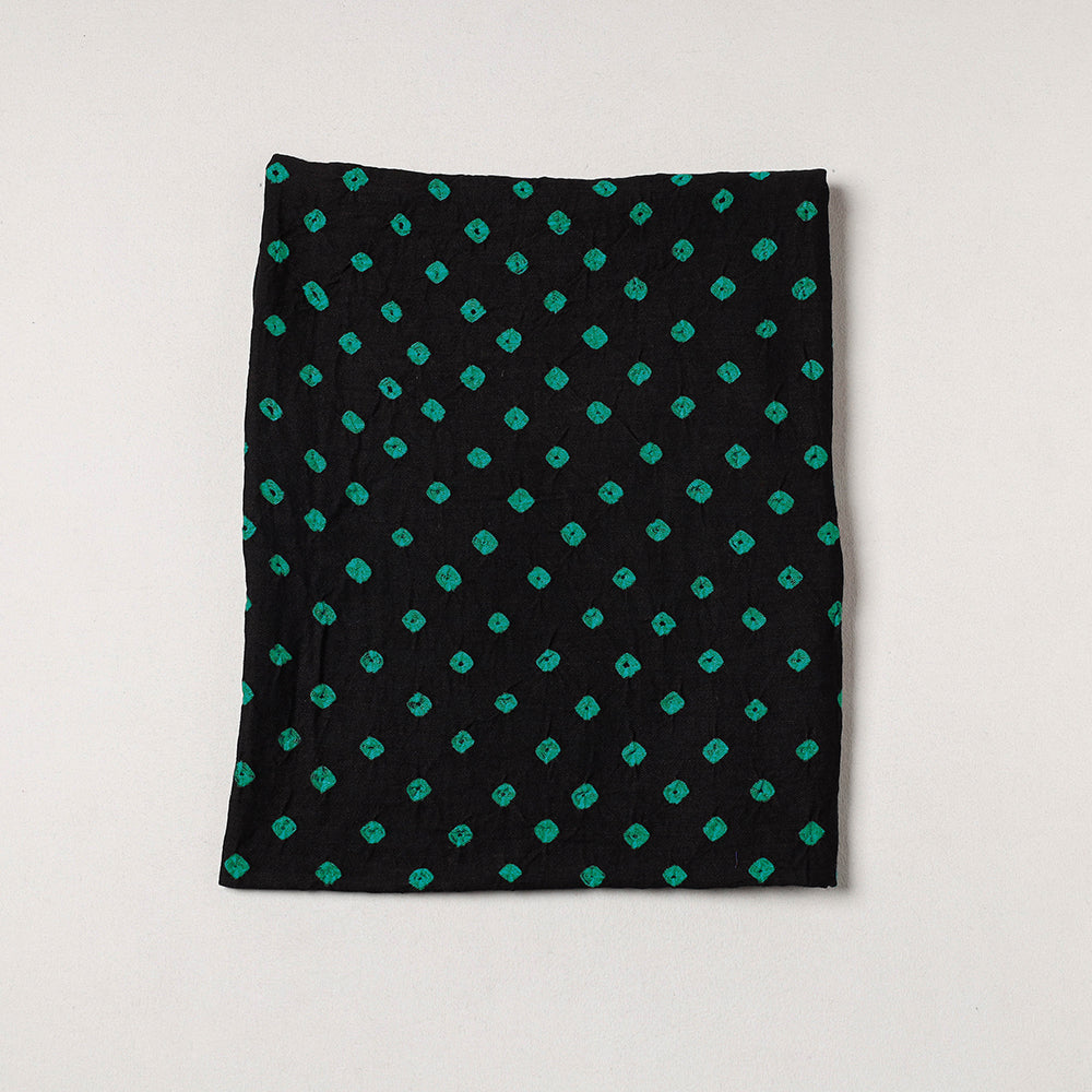 Black - Kutch Bandhani Tie-Dye Soft Cotton Precut Fabric (0.7 meter)