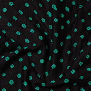 Black - Kutch Bandhani Tie-Dye Soft Cotton Precut Fabric (0.7 meter)