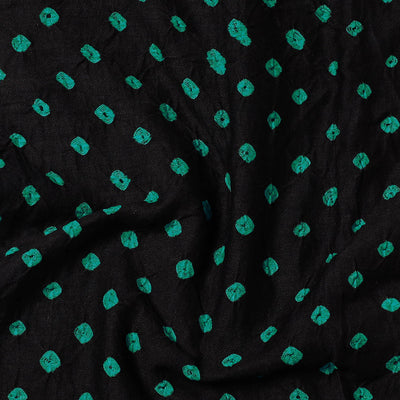 Black - Kutch Bandhani Tie-Dye Soft Cotton Precut Fabric (0.7 meter)