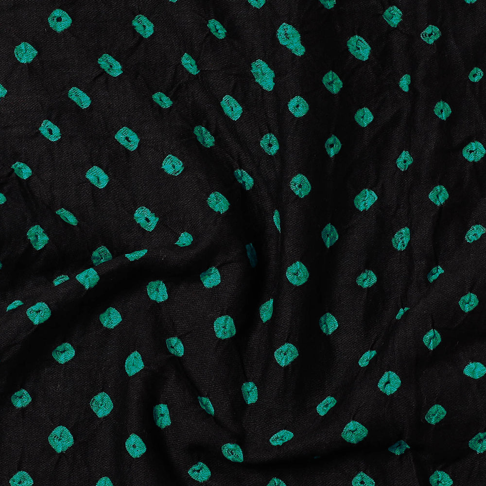 Black - Kutch Bandhani Tie-Dye Soft Cotton Precut Fabric (0.7 meter)