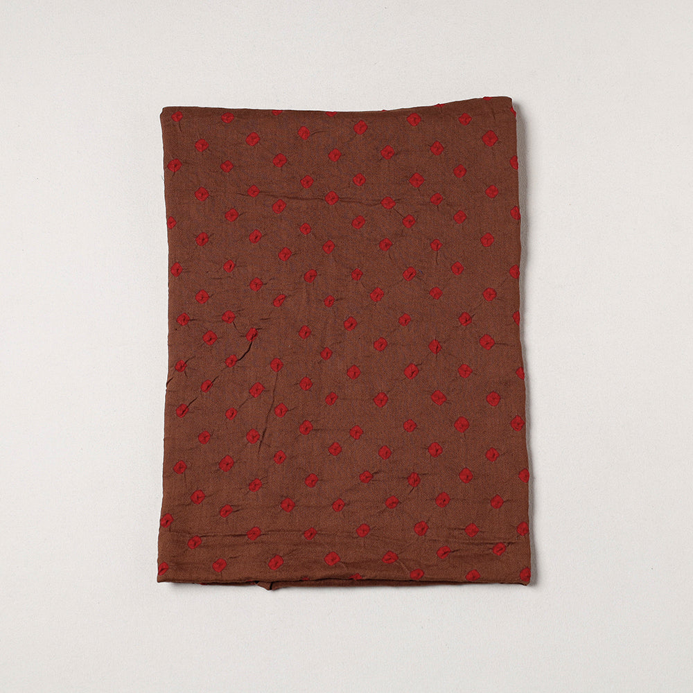 Brown - Kutch Bandhani Tie-Dye Soft Cotton Precut Fabric (0.9 meter)