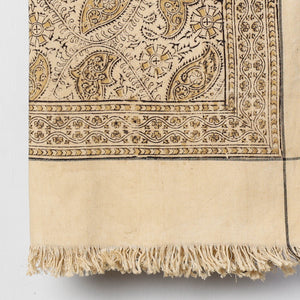 Beige - Pedana Kalamkari Block Printed Handloom Cotton Towel