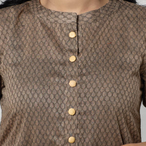 Brown - Jacquard Cotton Straight Kurta 24