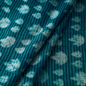 Blue - Akola Hand Block Printed Cotton Fabric