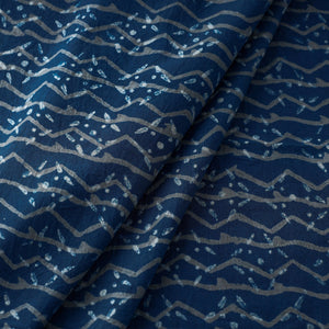 Blue - Akola Hand Block Printed Cotton Fabric