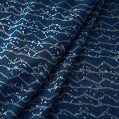 Blue - Akola Hand Block Printed Cotton Fabric