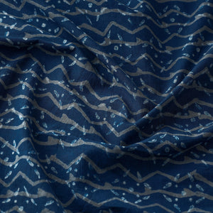 Blue - Akola Hand Block Printed Cotton Fabric