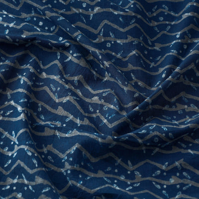 Blue - Akola Hand Block Printed Cotton Fabric