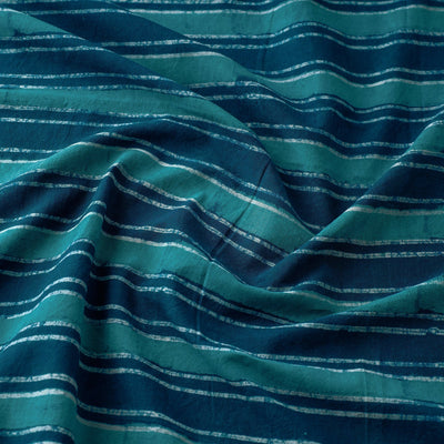 Blue - Akola Hand Block Printed Cotton Fabric