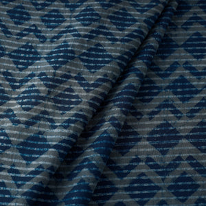 Blue - Hand Block Printed Cotton Akola Fabric