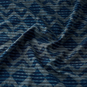Blue - Hand Block Printed Cotton Akola Fabric