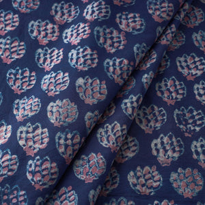 Blue - Akola Hand Block Printed Cotton Fabric