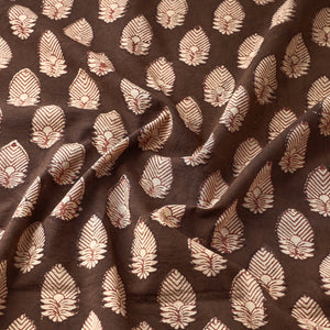Brown - Akola Floret Butta Hand Block Printed Cotton Fabric