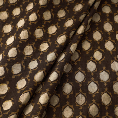 Brown - Akola Hand Block Printed Cotton Fabric