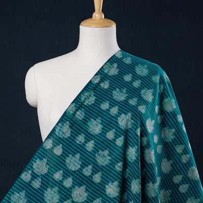 Blue - Akola Hand Block Printed Cotton Fabric