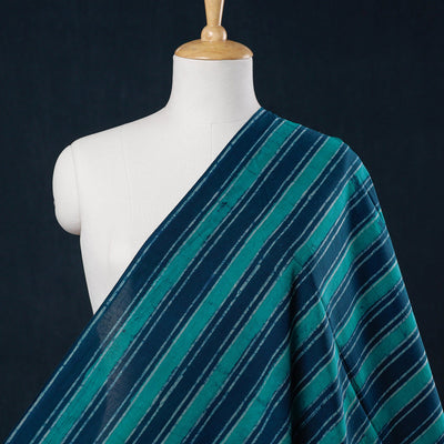 Blue - Akola Hand Block Printed Cotton Fabric