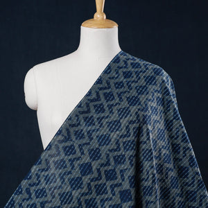Blue - Hand Block Printed Cotton Akola Fabric