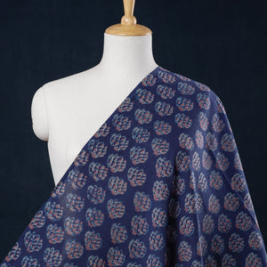 Blue - Akola Hand Block Printed Cotton Fabric