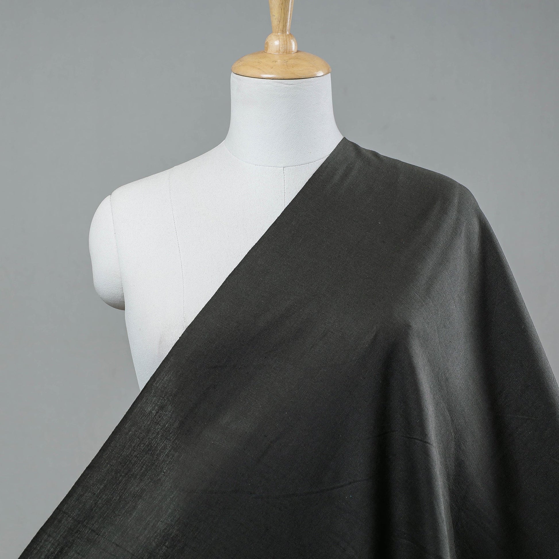 Black - Prewashed Plain Dyed Cotton Fabric