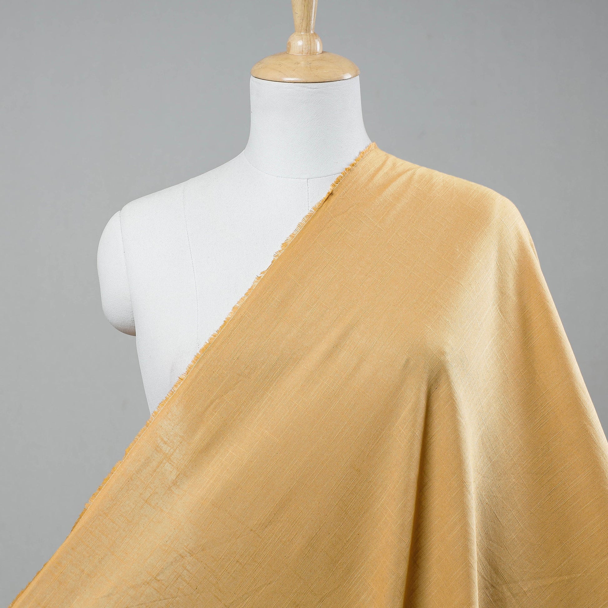 Beige - Prewashed Plain Dyed Cotton Slub Fabric 08
