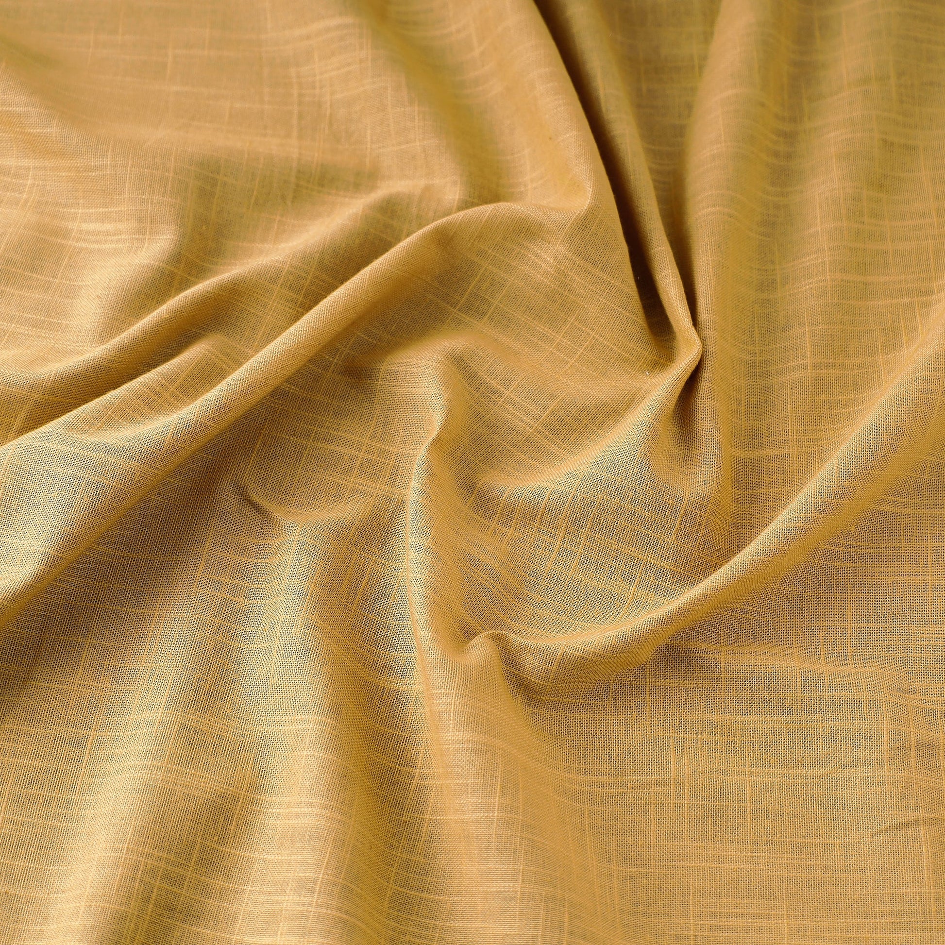 Beige - Prewashed Plain Dyed Cotton Slub Fabric 08