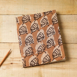 Brown - Bindaas Fabric Cover Handmade Paper Notebook (9 x 7 in)