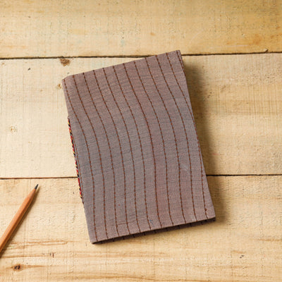 Brown - Kantha Stitch Fabric Cover Handmade Paper Notebook (7 x 5 in)