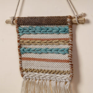 Bhadohi Handwoven Wool Geometric Fringed Wall Hanging