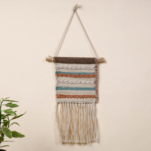 Bhadohi Handwoven Wool Geometric Fringed Wall Hanging