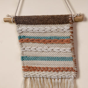 Bhadohi Handwoven Wool Geometric Fringed Wall Hanging
