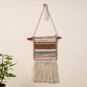 Bhadohi Handwoven Wool Geometric Fringed Wall Hanging