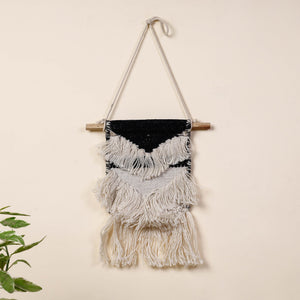 Bhadohi Handwoven Wool Geometric Fringed Wall Hanging