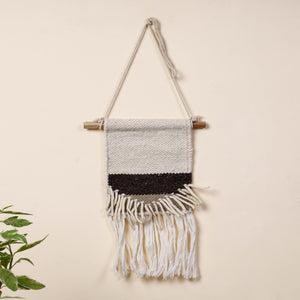 Bhadohi Handwoven Wool Geometric Fringed Wall Hanging