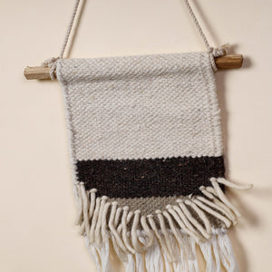 Bhadohi Handwoven Wool Geometric Fringed Wall Hanging