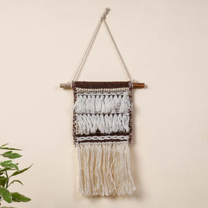 Bhadohi Handwoven Wool Geometric Fringed Wall Hanging