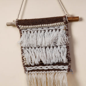 Bhadohi Handwoven Wool Geometric Fringed Wall Hanging