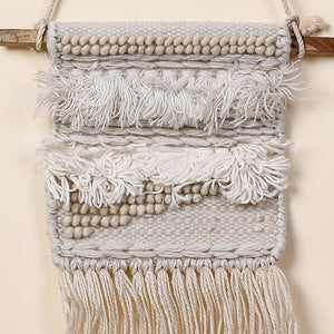 Bhadohi Handwoven Wool Geometric Fringed Wall Hanging