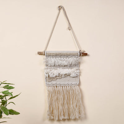 Bhadohi Handwoven Wool Geometric Fringed Wall Hanging