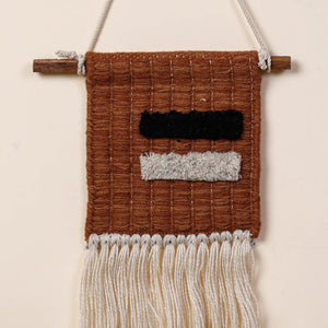 Bhadohi Handwoven Wool Geometric Fringed Wall Hanging