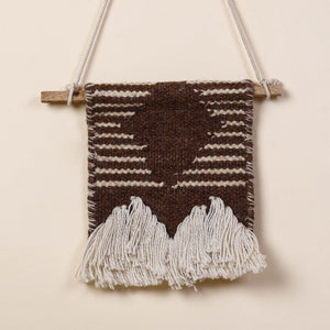 Bhadohi Handwoven Wool Geometric Fringed Wall Hanging