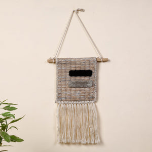 Bhadohi Handwoven Wool Geometric Fringed Wall Hanging